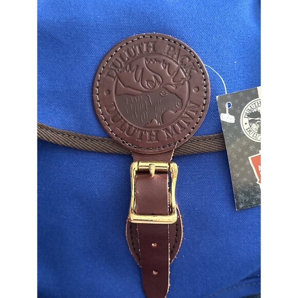 Duluth Pack Royal Blue Canvas Crossbody Bag With Leather Strap & Accents - Picture 2 of 8